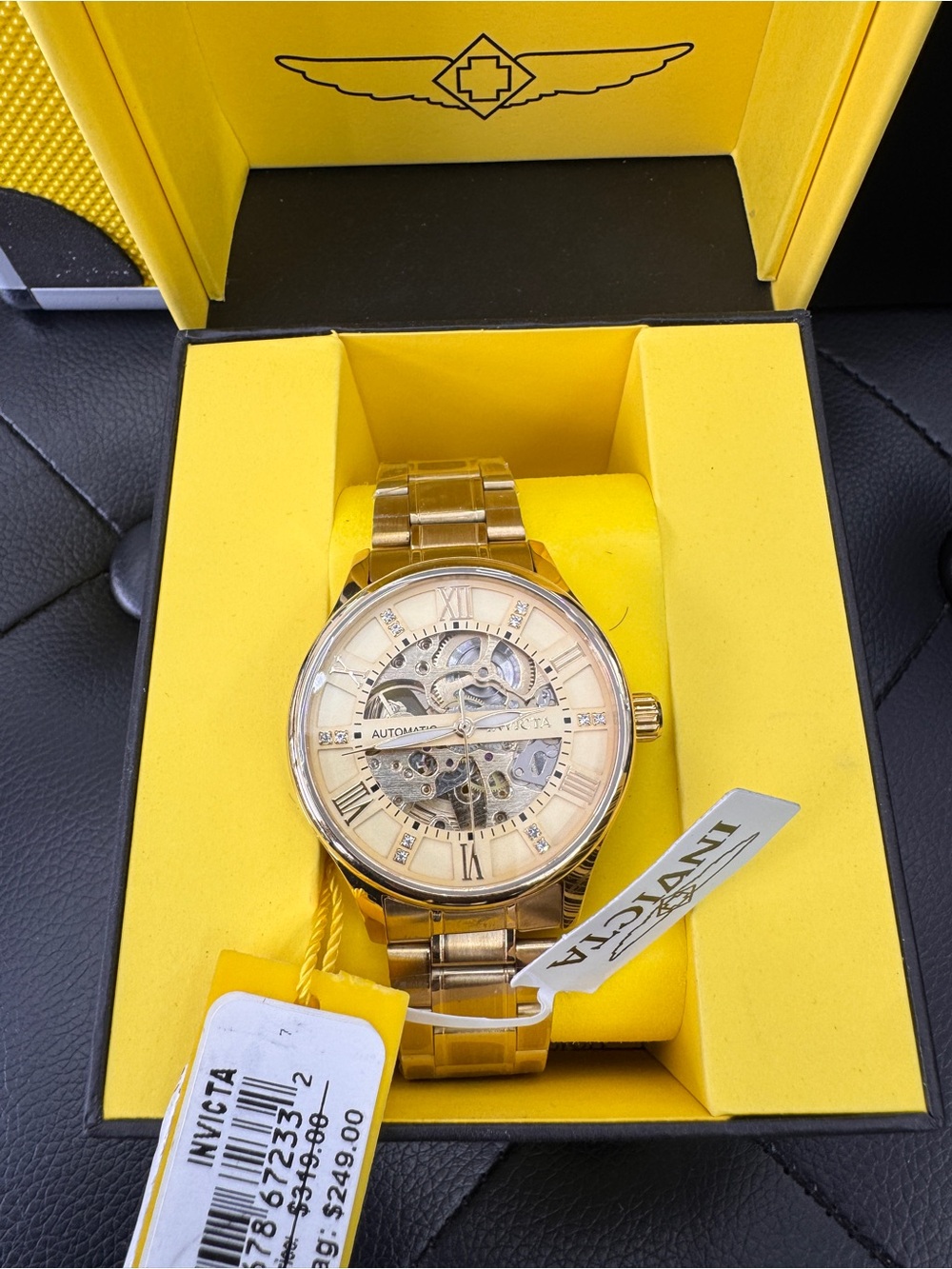 Invicta Gold-Tone Men's Skeleton Automatic Watch